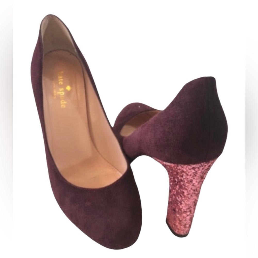 Kate Spade Heels Glitter Block Heel Pump Women’s Size 6.5